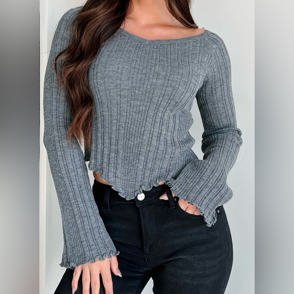 Love Tree- Darling Off The Shoulder Long Sleeve Top